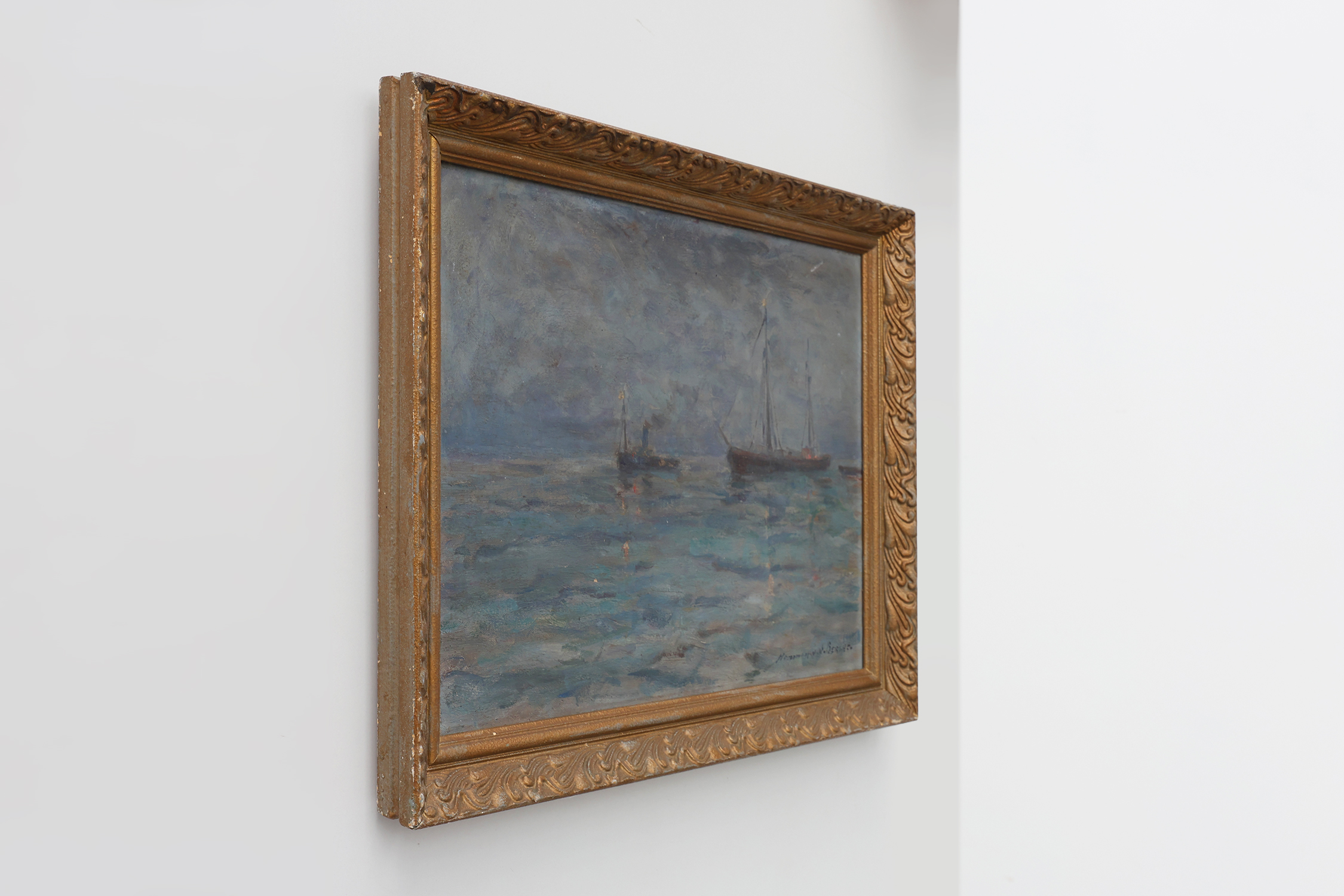 Marine seascape with sailing ships - Herman Van den Berghe, ca. 1900-1920thumbnail